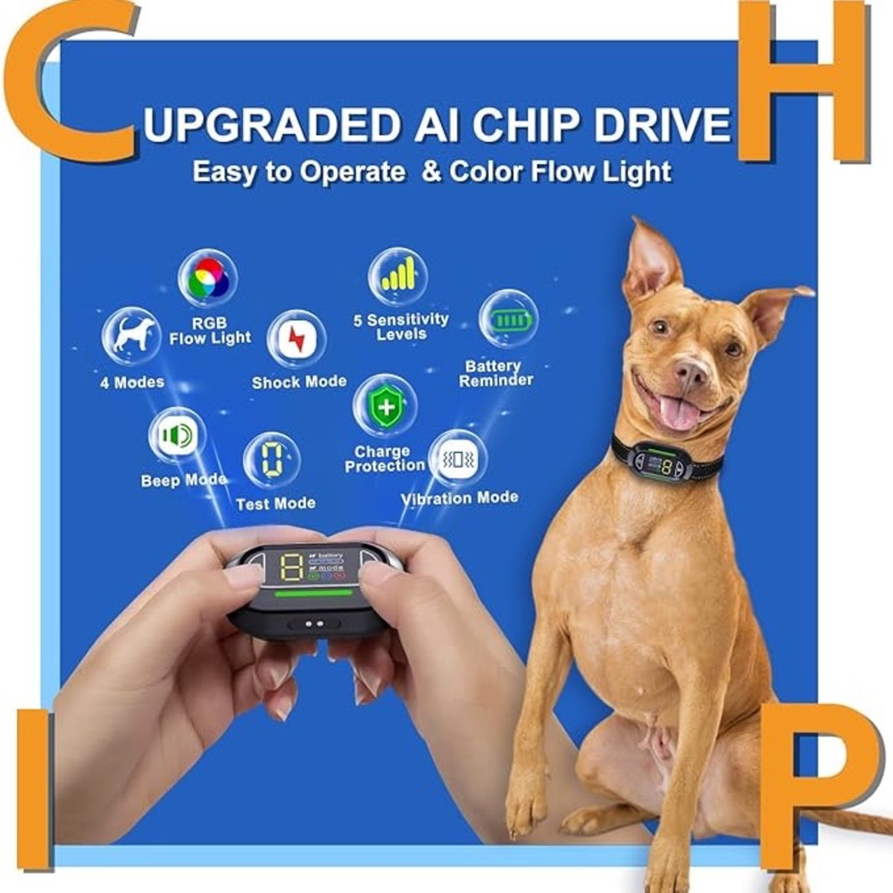 New Bark Collar for Large & Medium Small Dogs - IP67 Waterproof & Rechargeable - Picture 4 of 7